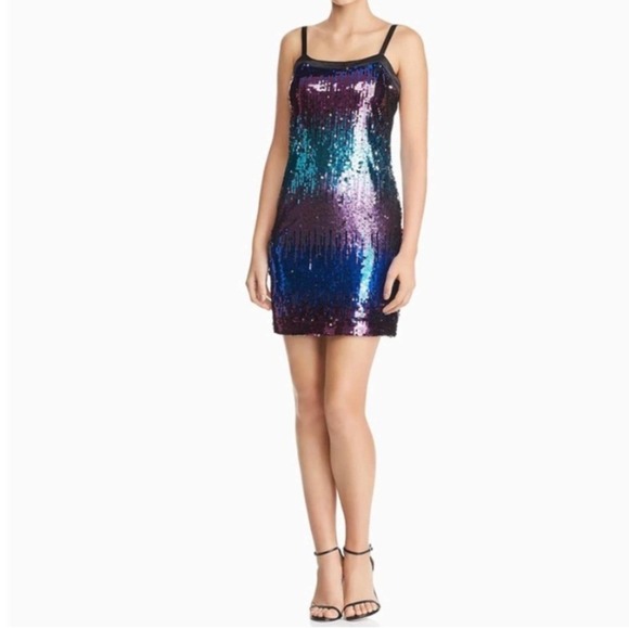 Laundry By Shelli Segal Dresses & Skirts - Laundry by Shelli Segal Sequin Mini Dress Sparkle Party Cocktail BluePurple Sz 2